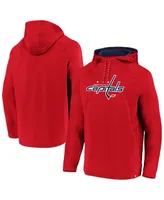 Men's Fanatics Red Washington Capitals Iconic Defender Fleece Pullover Hoodie