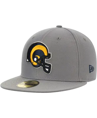 Men's New Era Graphite Los Angeles Rams Throwback Logo Storm 59FIFTY Fitted Hat