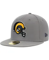 Men's New Era Graphite Los Angeles Rams Throwback Logo Storm 59FIFTY Fitted Hat