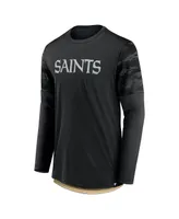 Men's Fanatics Black, Gold New Orleans Saints Square Off Long Sleeve T-shirt