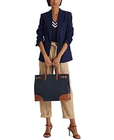 Lauren Ralph Canvas Large Devyn Tote Bag