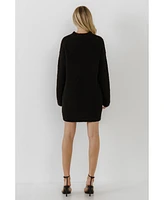 English Factory Women's Long-Sleeved Sweater Dress