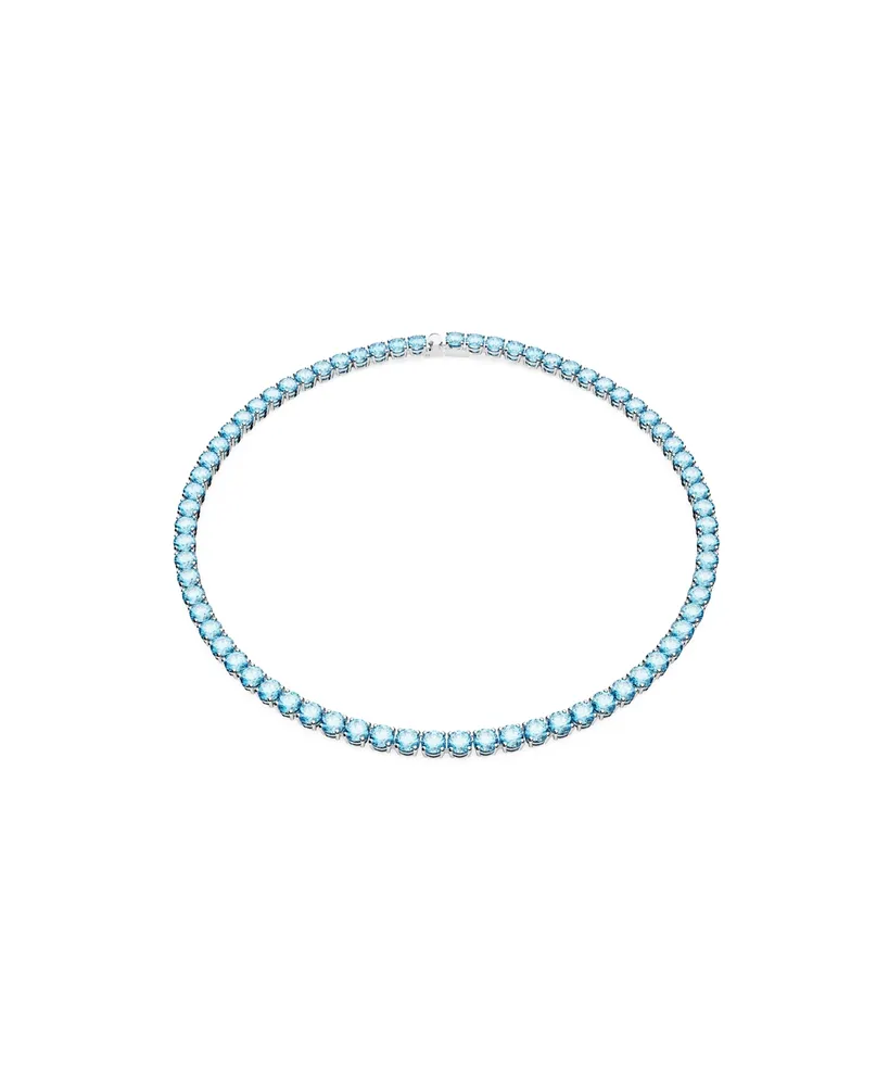 Swarovski Crystal Round Cut Matrix Tennis Necklace