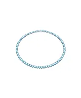 Swarovski Crystal Round Cut Matrix Tennis Necklace