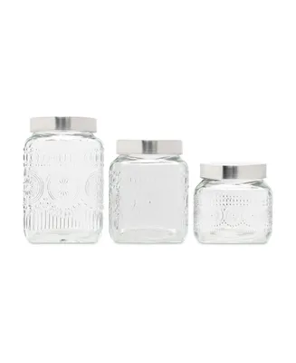 Style Setter Retro Design Glass Canister Set, 3 Piece