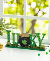 Glitzhome 15.75" L St. Patrick's Lucky Wooden Table Decor