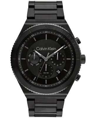 Calvin Klein Men's Black-Tone Stainless Steel Bracelet Watch 44.5mm