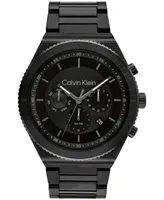 Calvin Klein Men's Black-Tone Stainless Steel Bracelet Watch 44.5mm