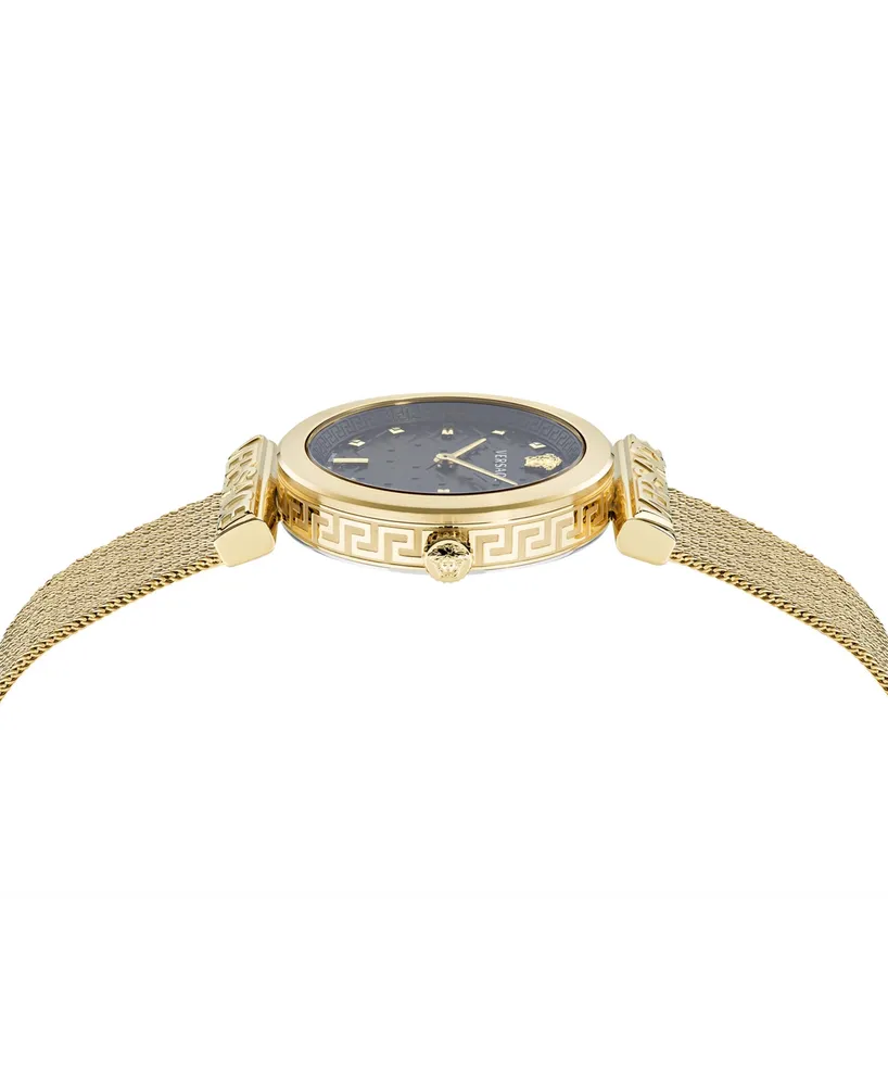 Versace Women's Swiss Regalia Gold Ion Plated Mesh Bracelet Watch 34mm