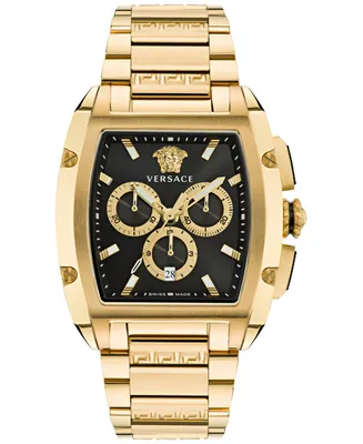 Versace Men's Swiss Chronograph Dominus Gold Ion Plated Bracelet Watch 42x50mm
