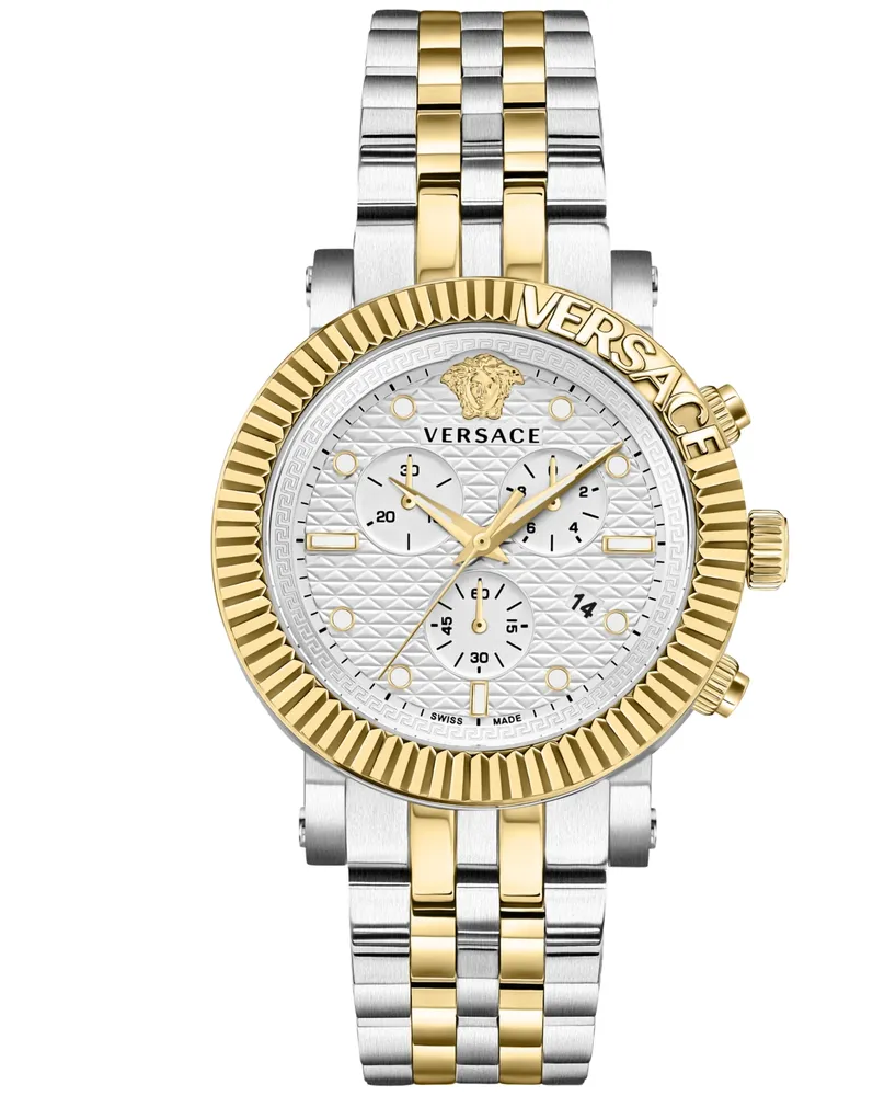 Versace Men's Swiss Chronograph V-Chrono Two-Tone Bracelet Watch 45mm