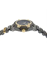 Versace Men's Swiss Icon Active Black Silicone Strap Watch 42mm