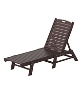 WestinTrends Poly Reclining Outdoor Patio Chaise Lounge Chair Adjustable
