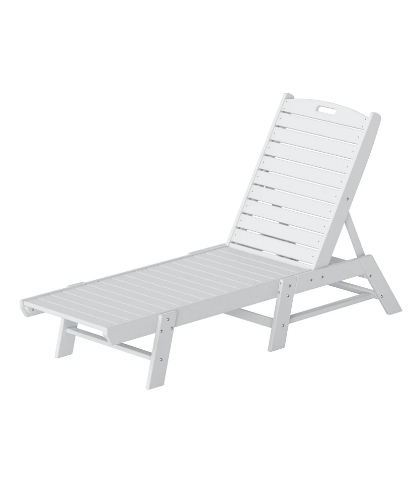 WestinTrends Poly Reclining Outdoor Patio Chaise Lounge Chair Adjustable
