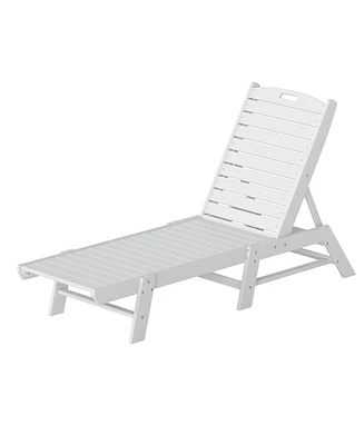 WestinTrends Poly Reclining Outdoor Patio Chaise Lounge Chair Adjustable
