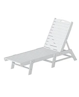 WestinTrends Poly Reclining Outdoor Patio Chaise Lounge Chair Adjustable