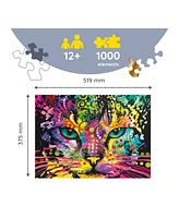 Trefl Wood Craft 1000 Piece Wooden Puzzle - Colorful Cat