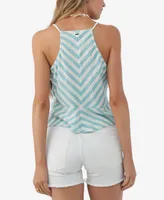 O'Neill Juniors' Kietrie Cotton Striped Surplice Skimmer Tank Top