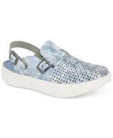 Jbu Women's Plato Slip-On Perforated Buckled Slingback Flats