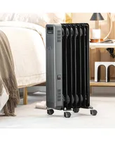 Costway 1500W Oil-Filled Radiator Heater Portable Electric Space Heater 3 Heat Settings