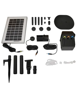 Sunnydaze Decor 66 Gph Solar Pump and Panel Kit with Battery and Light