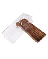 Luxe Party Mahogany Collection Bread and Cake Tray with Cover