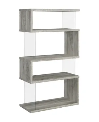 Coaster Home Furnishings 63" Glass 4-Shelf Bookcase with Glass Panels