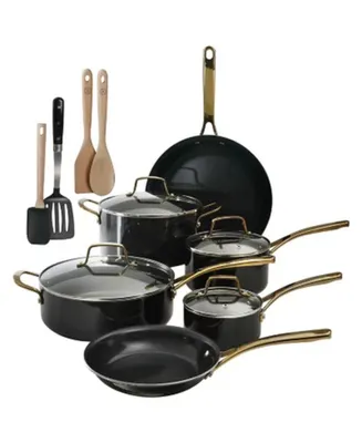 Martha Stewart Aluminum 14 Piece Cookware Combo with Non Stick Interior Enamel Exterior Set