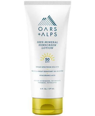 Oars + Alps 100% Mineral Sunscreen Lotion Spf 50, 6 oz.