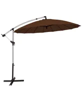 Costway 10ft Patio Offset Umbrella W/ Crank and Cross Base