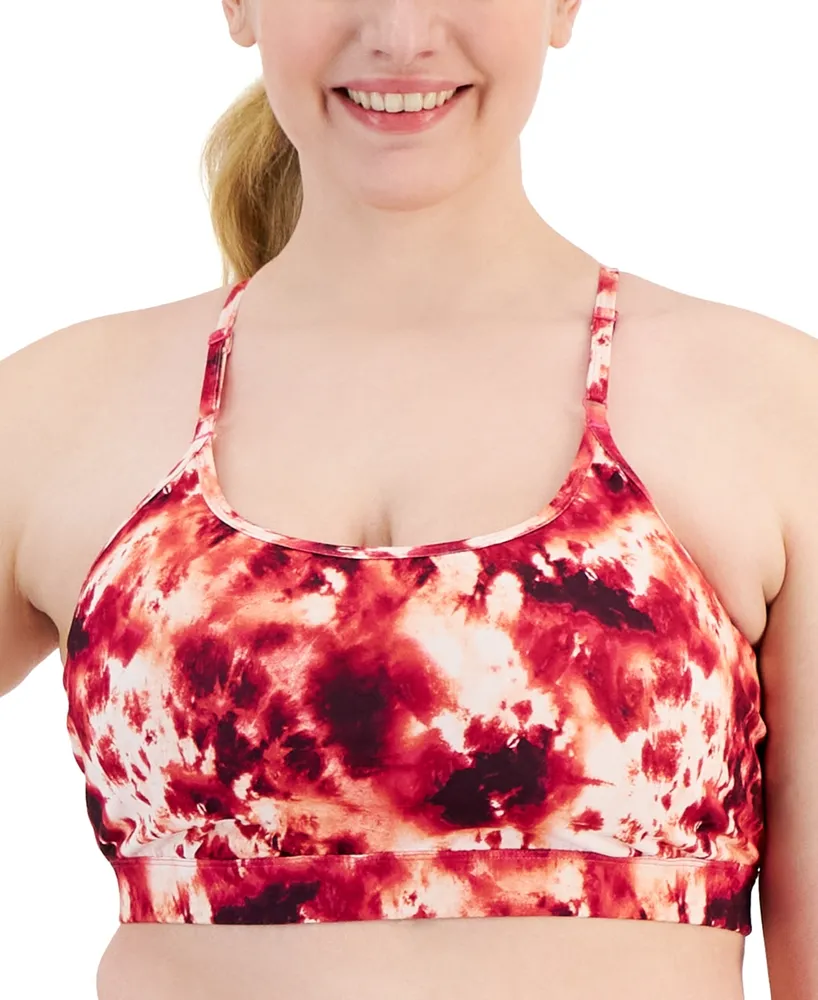 Id Ideology Plus Size Tie-Dyed Low-Impact Sports Bra, Created for Macy's