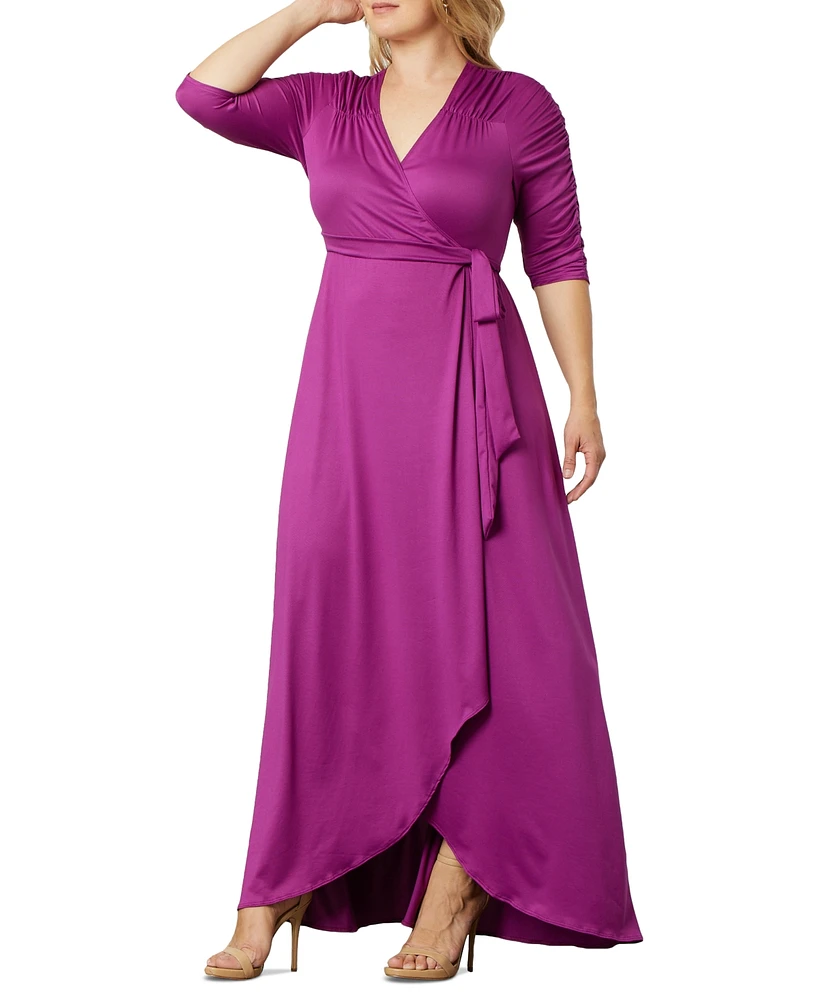 Kiyonna Plus Meadow Dream Maxi Wrap Dress