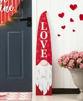 Glitzhome 42" H Valentine's Wooden Gnome Porch Decor