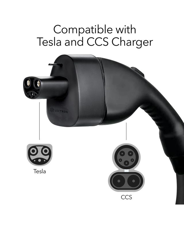 Lectron Ccs Charger Adapter for Tesla - For Tesla Owners Only - Fast Charge Your Tesla with Ccs Chargers (Black)