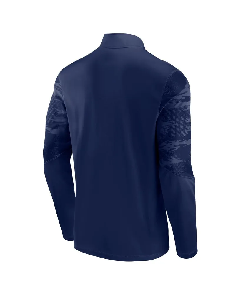 Fanatics Men's Fanatics Branded Navy Cal Bears Ringer Quarter-Zip