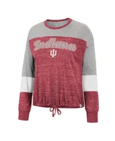 Women's Colosseum Crimson Indiana Hoosiers Joanna Tie Front Long Sleeve T-shirt