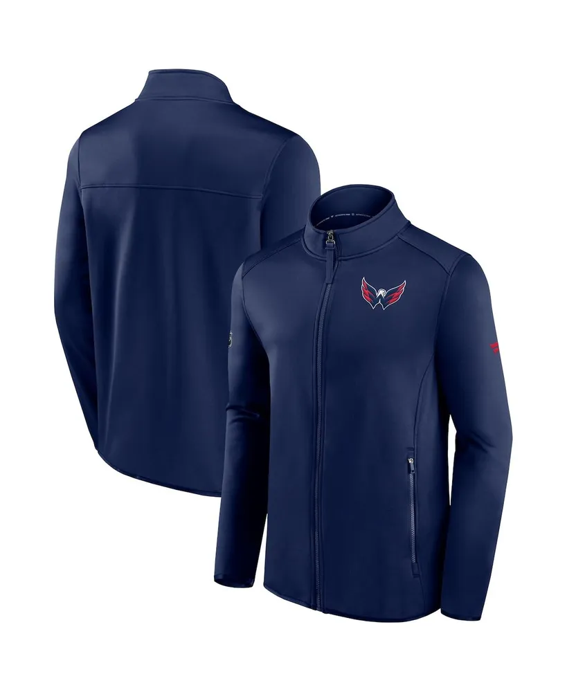 Men's Fanatics Navy Washington Capitals Authentic Pro Rink Fleece Full-Zip Jacket