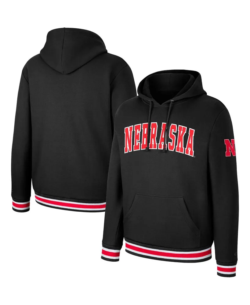 Men's Colosseum Black Nebraska Huskers Varsity Arch Pullover Hoodie