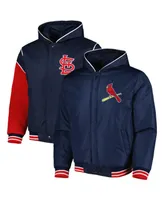 Men's Jh Design Navy St. Louis Cardinals Reversible Fleece Full-Snap Hoodie Jacket