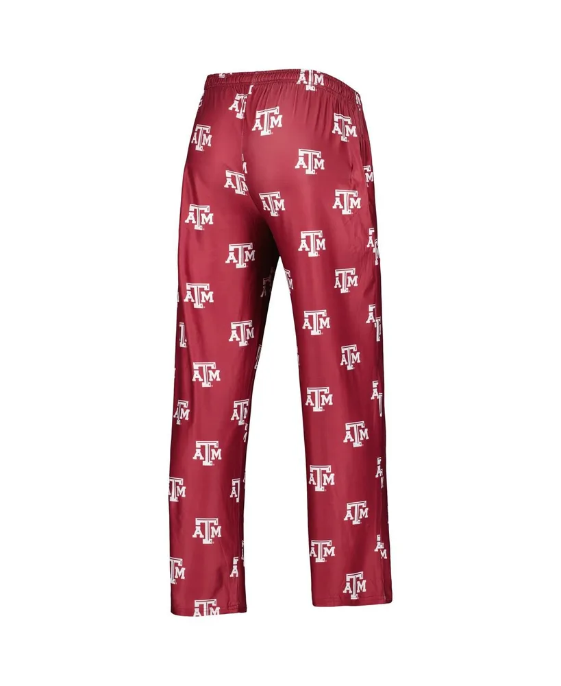 Men's Concepts Sport Maroon Texas A&M Aggies Logo Flagship Allover Print Pants