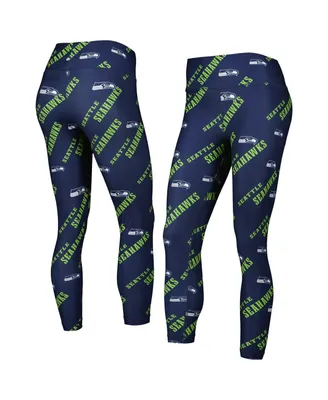 Women's Concepts Sport College Navy Seattle Seahawks Breakthrough Allover Print Leggings