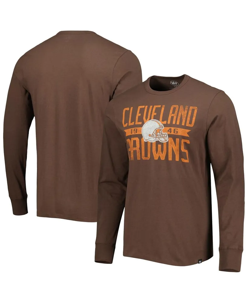 Men's '47 Brand Brown Cleveland Browns Brand Wide Out Franklin Long Sleeve T-shirt