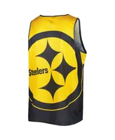 Men's Foco Black Pittsburgh Steelers Colorblock Mesh V-Neck and Shorts Set