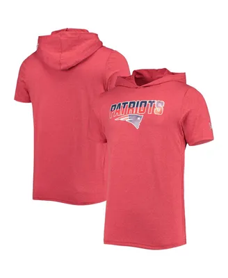 Men's New Era Heathered Red England Patriots Team Brushed Hoodie T-shirt