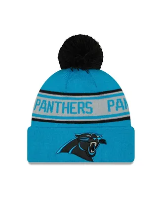 Men's New Era Blue Carolina Panthers Repeat Cuffed Knit Hat with Pom