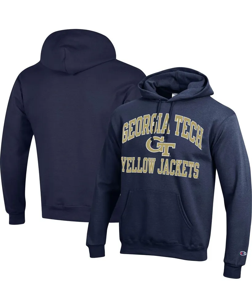 Men's Champion Navy Georgia Tech Yellow Jackets High Motor Pullover Hoodie