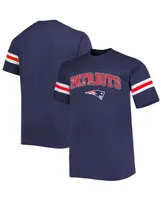 Men's Navy New England Patriots Big and Tall Arm Stripe T-shirt