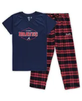 Women's Concepts Sport Navy, Red Atlanta Braves Plus Badge Sleep Set