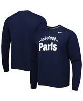 Men's Nike Navy Paris Saint-Germain Club Fleece Pullover Sweatshirt