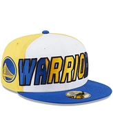 Men's New Era White, Royal Golden State Warriors Back Half 9FIFTY Fitted Hat